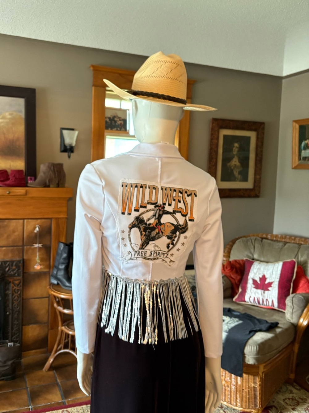 # 112  White Women's Fringe Bomber Blazer Jacket